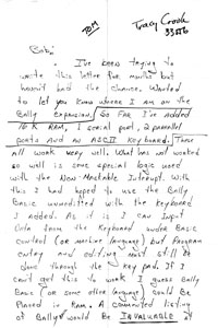 Tracy Crook Letter (About 1979)